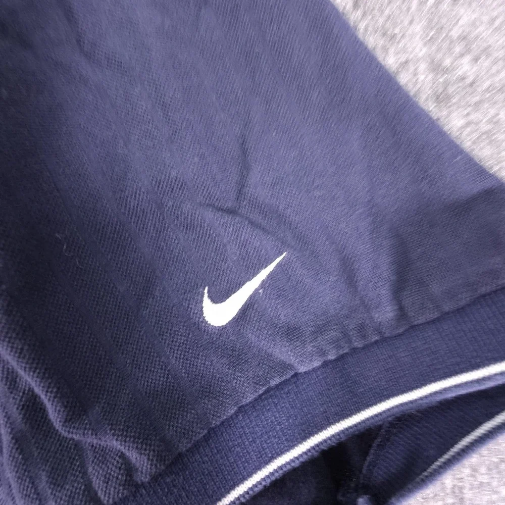 Nike Golf Polo Shirt Mens Large Blue Dri-Fit Embroidered Swoosh Athletic Classic